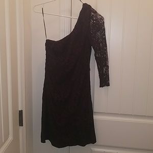 Express Burgundy lace fitted dress